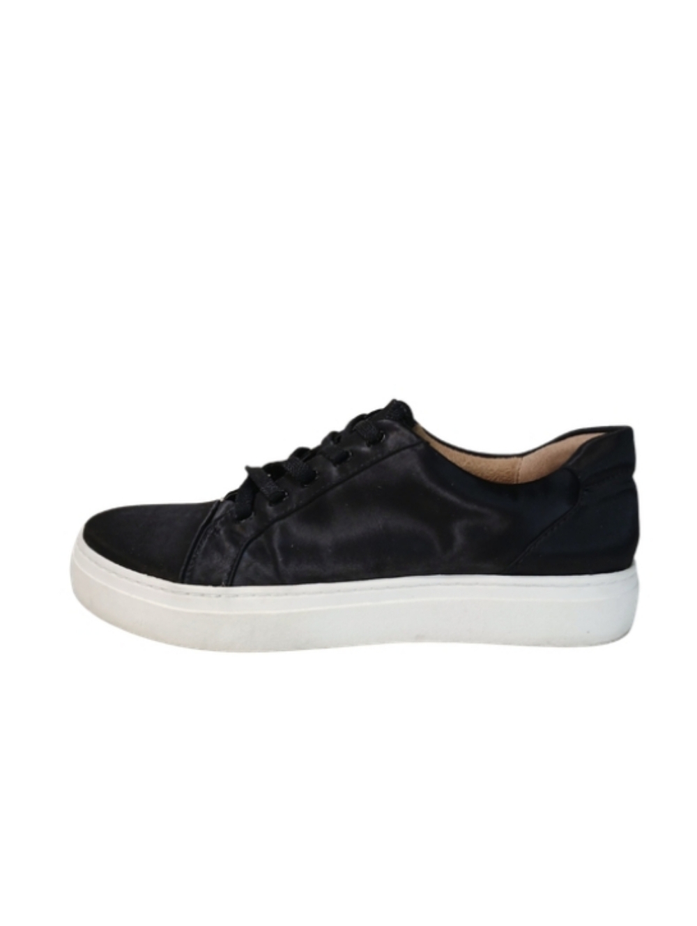 Naturalizer Flats Women's 7.5 W Black Faux Satin Lace-up Casual Shoes